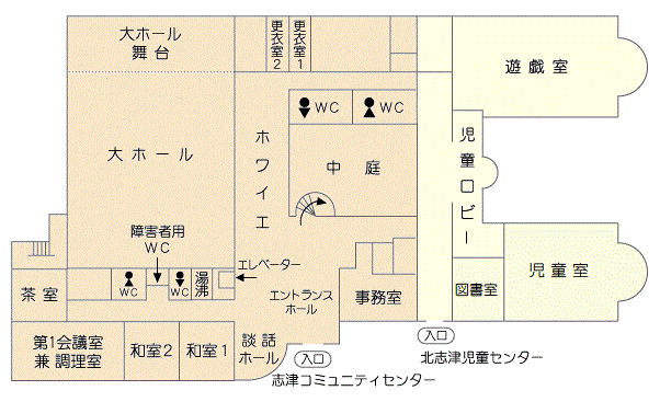 志津コミュニティセンター1階平面図